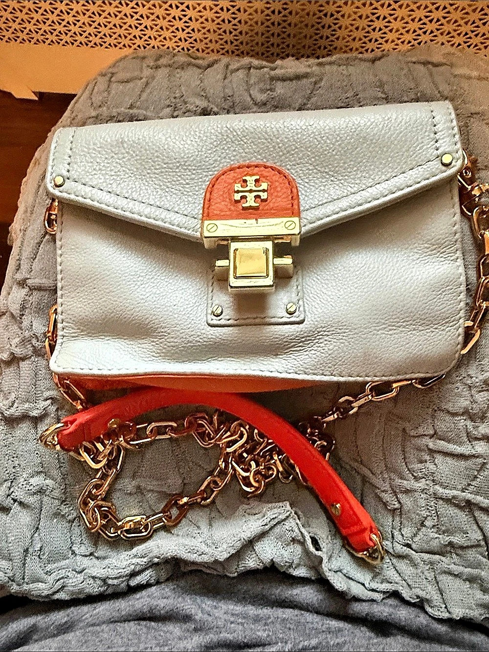 Tory Burch Crossbody Bag in White & Orange